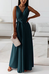 Dearest Memory Tie Waist Wrap Maxi Dress